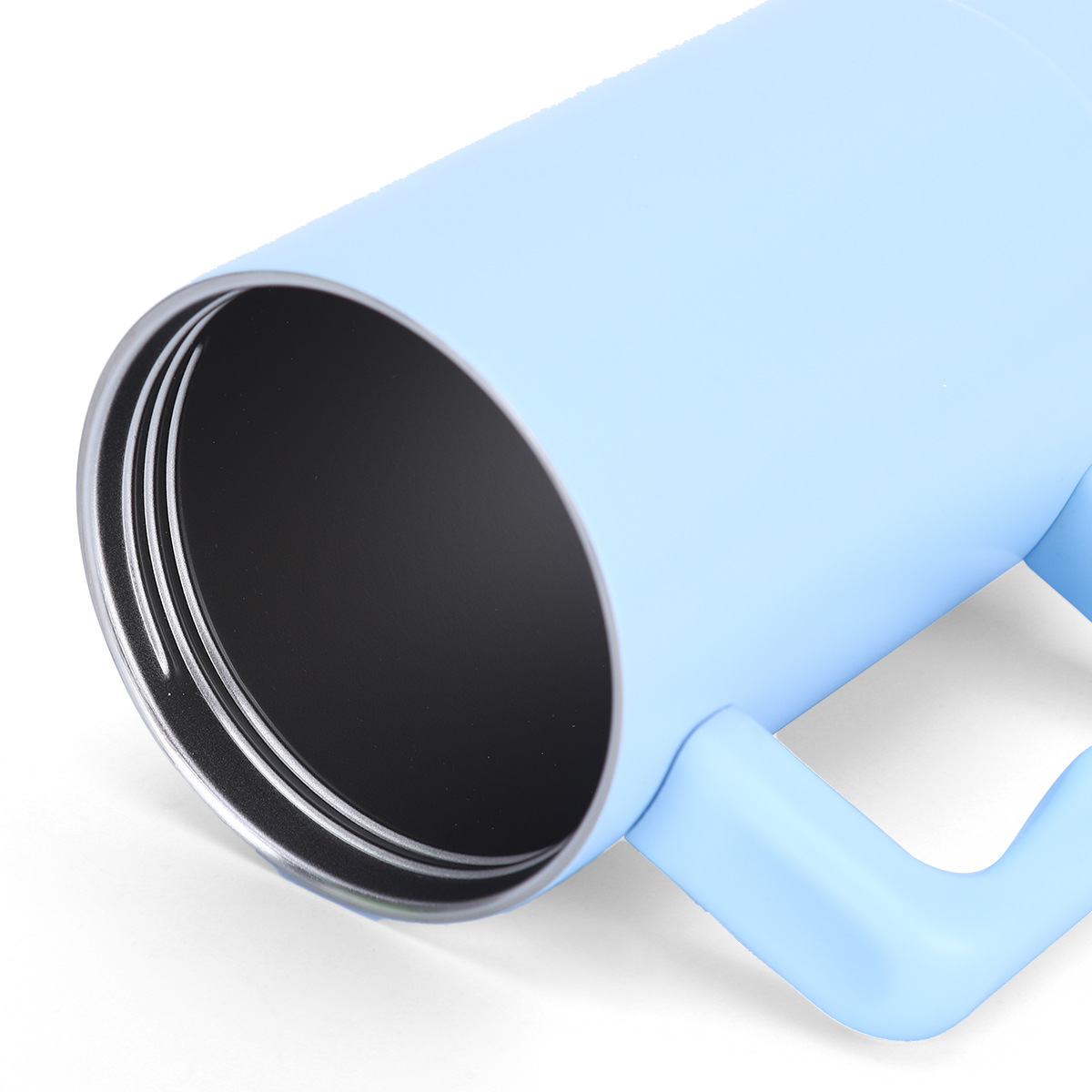 Insulated Stainless Steel Tumbler with Straw and Carry Handle - Image 4