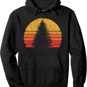 Retro Pine Tree Sunset Hoodie
