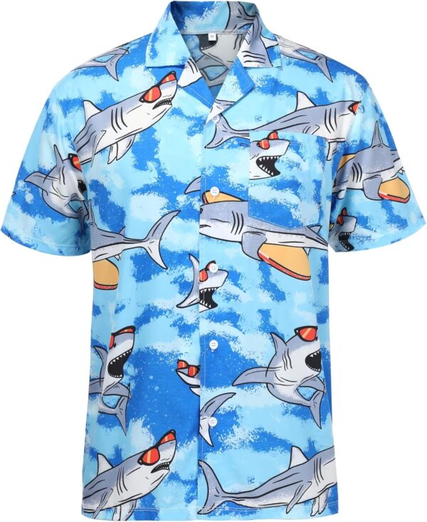 Men's Short-Sleeve Hawaiian Shirt - Shark Print