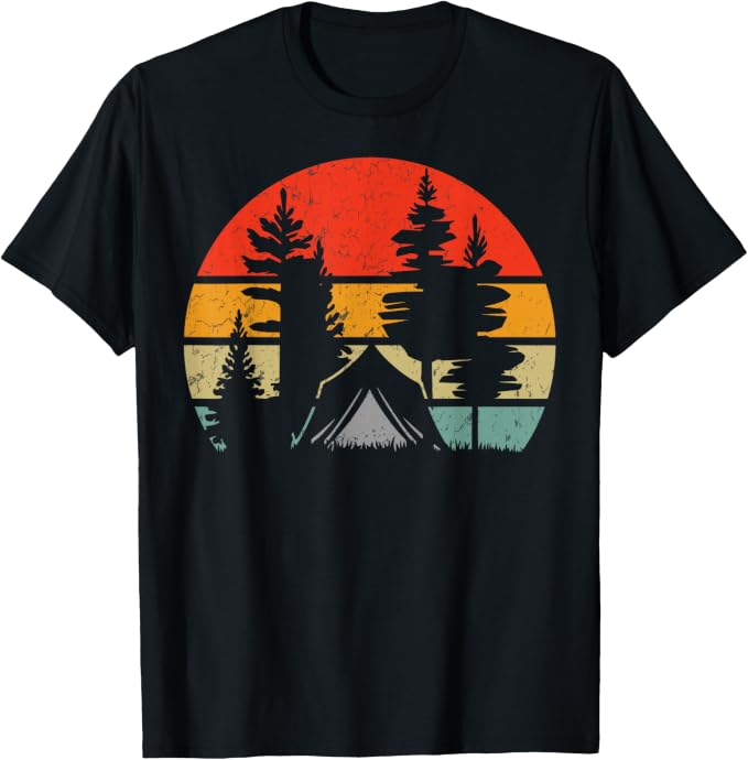 Retro Camping Sunset T-Shirt - Image 1