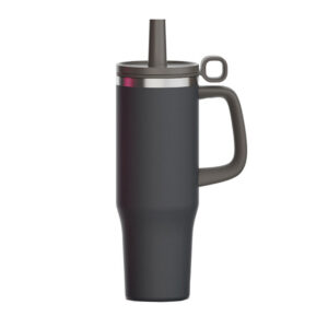 Insulated Stainless Steel Tumbler with Silicone Straw and Handle