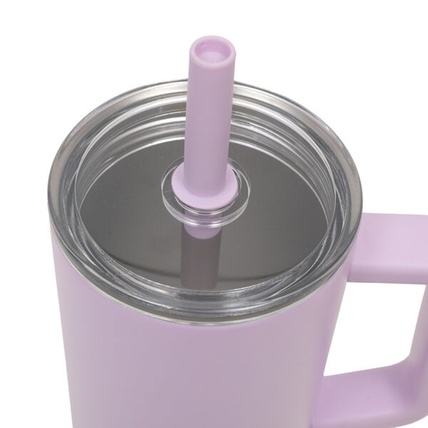 Stainless Steel Travel Tumbler with Handle and Versatile Straw Lid