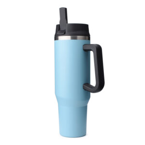 Insulated Travel Tumbler with Handle and Straw Lid
