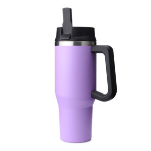Insulated Travel Tumbler with Handle and Leak-Proof Straw Lid